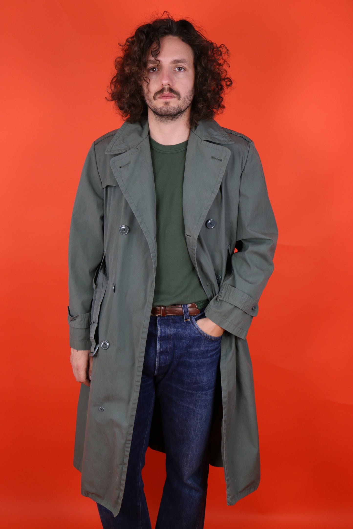 US Army Double Breasted Trench Coat  - vintage clothing clochard92.com