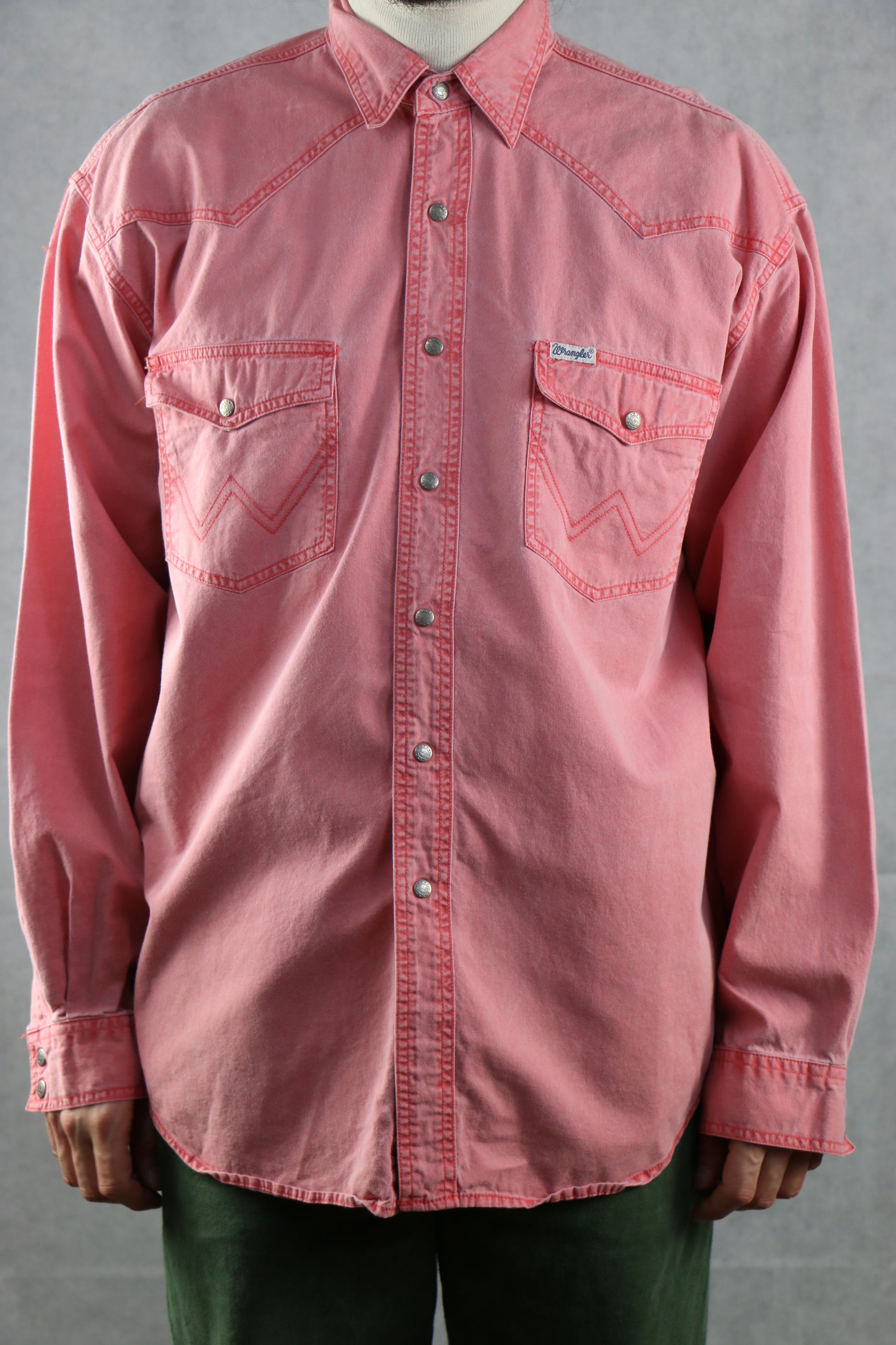 Wrangler Coral Denim Shirt - vintage clothing clochard92.com