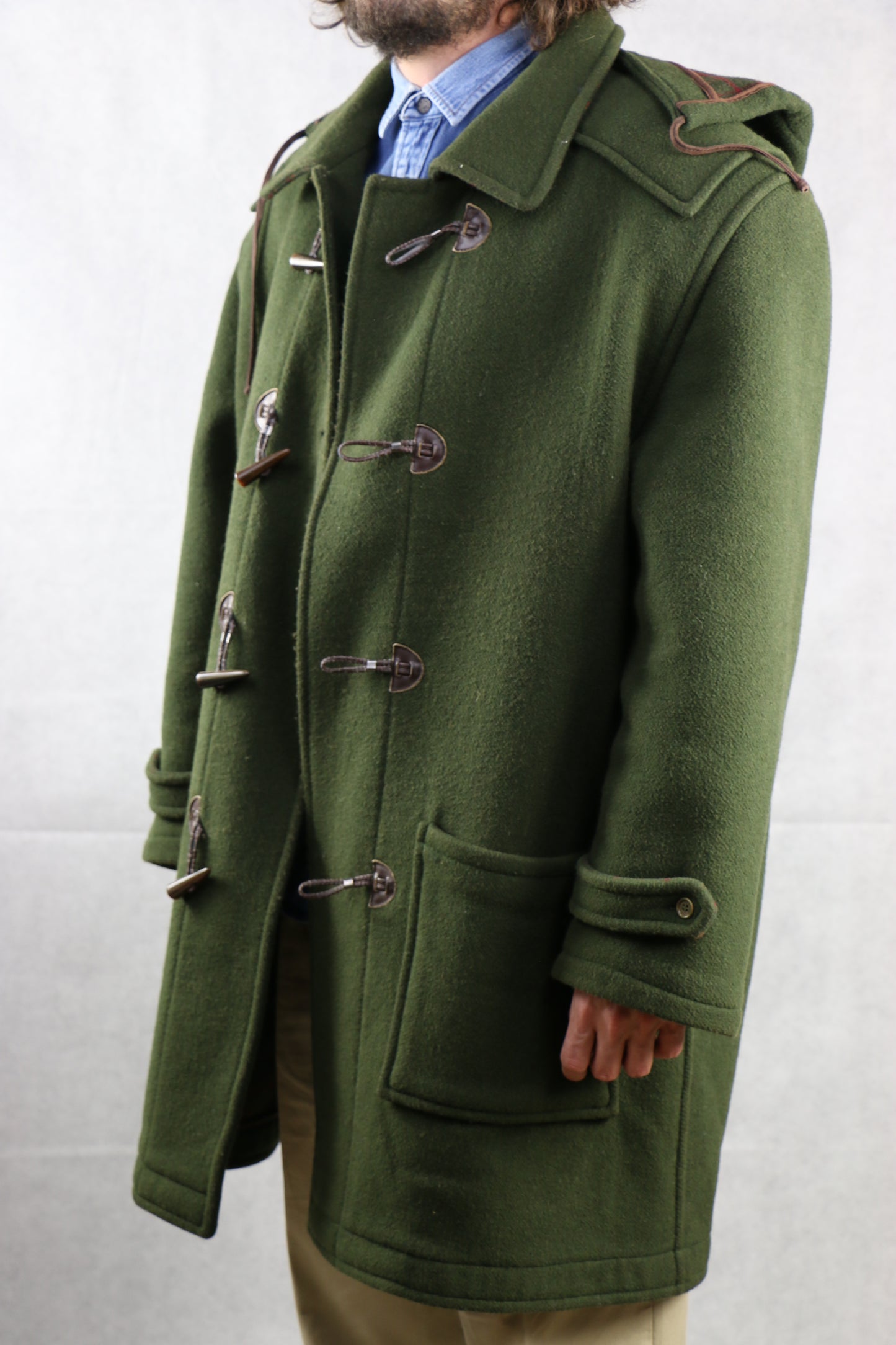 Mabro Montgomery Coat Olive Green - vintage clothing clochard92.com