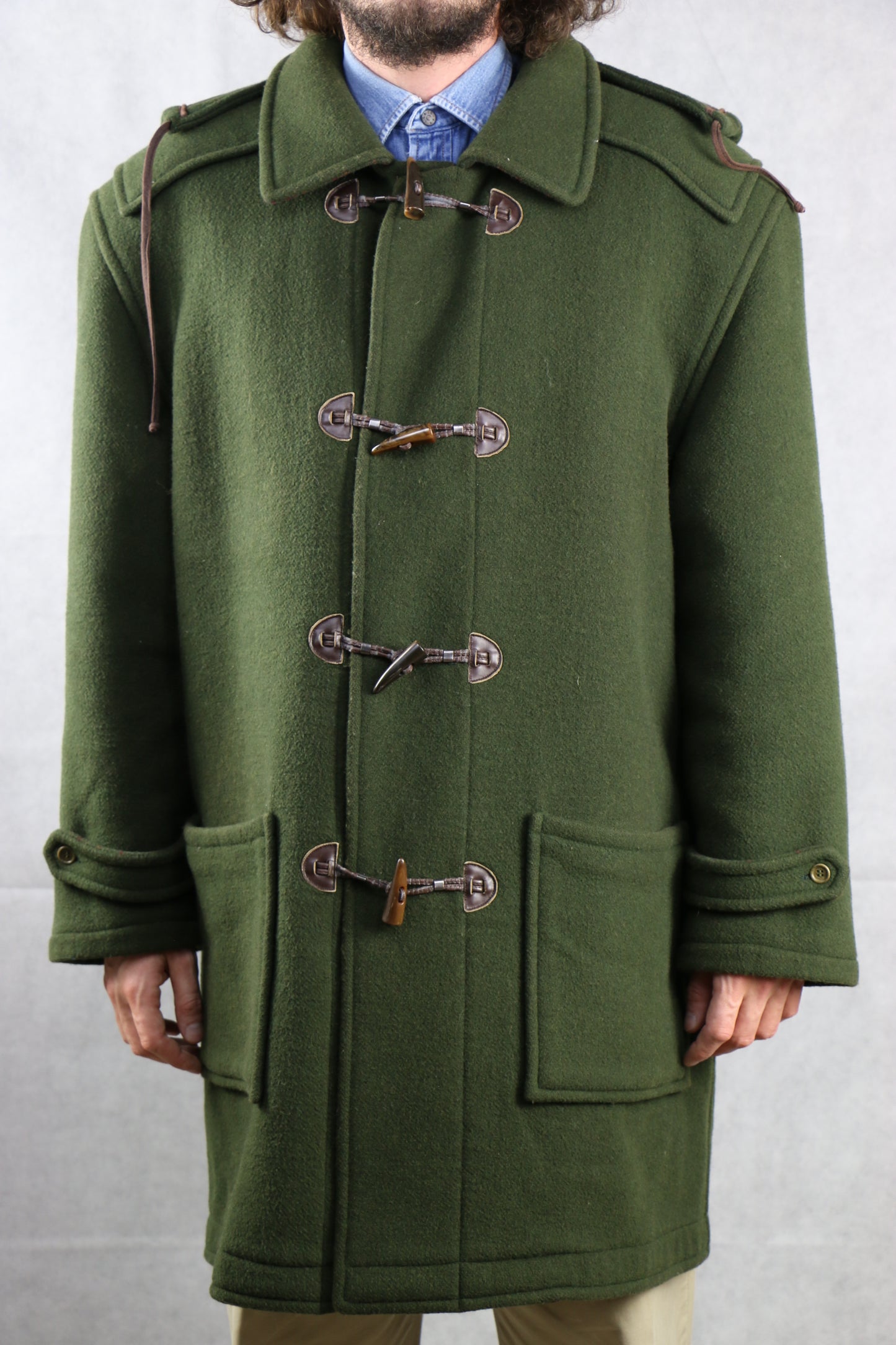 Mabro Montgomery Coat Olive Green - vintage clothing clochard92.com