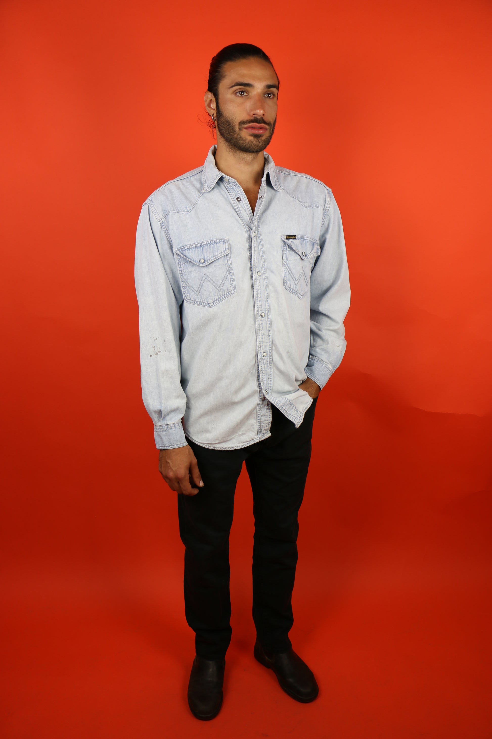 Wrangler Denim Shirt 'M' - vintage clothing clochard92.com