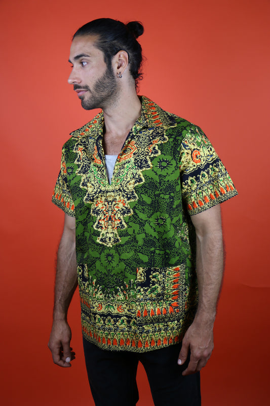 Ethnic Shirt short sleeve - vintage clothing clochard92.com