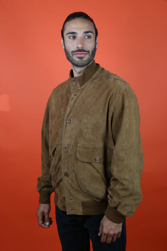 Suede Jacket Dark Brown - vintage clothing clochard92.com