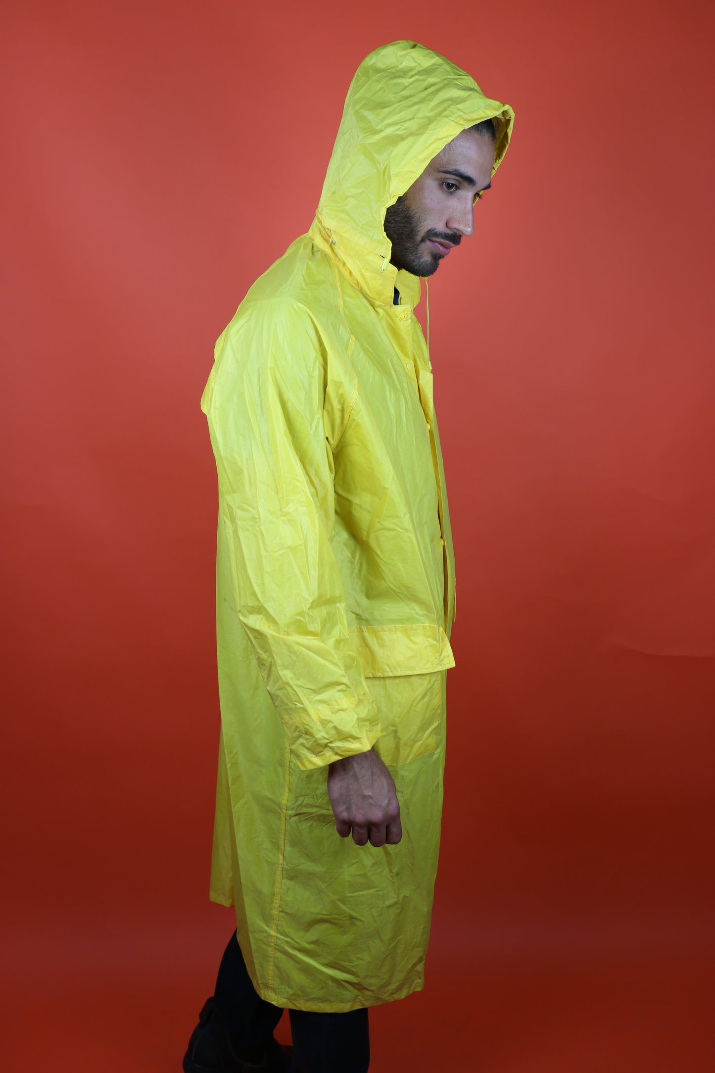 Yellow Lightweight Fisherman Raincoat - vintage clothing clochard92.com