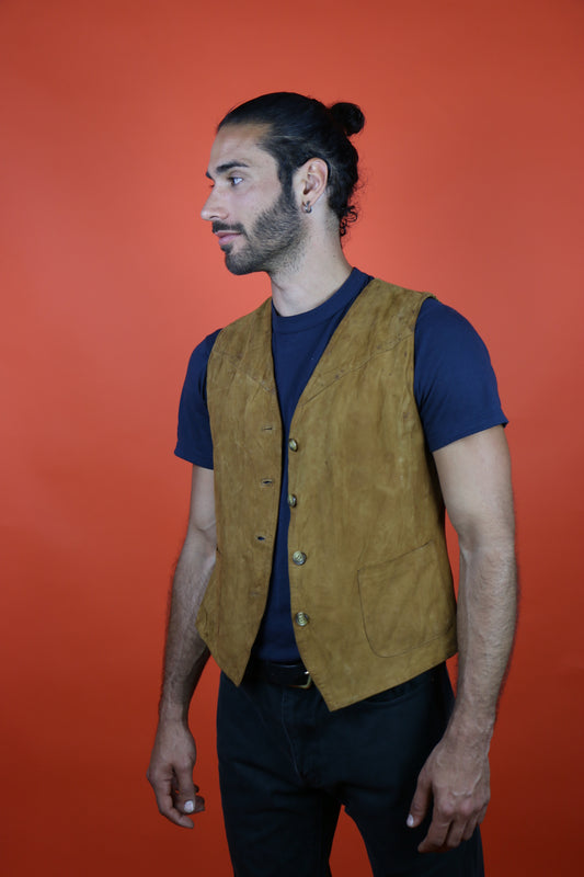 Prisma Suede Leather Vest - vintage clothing clochard92.com