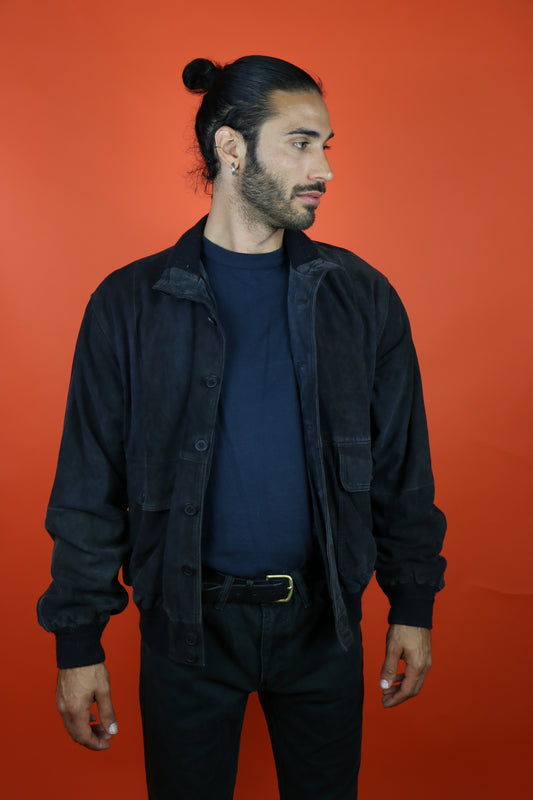 Suede Leather Jacket - vintage clothing clochard92.com
