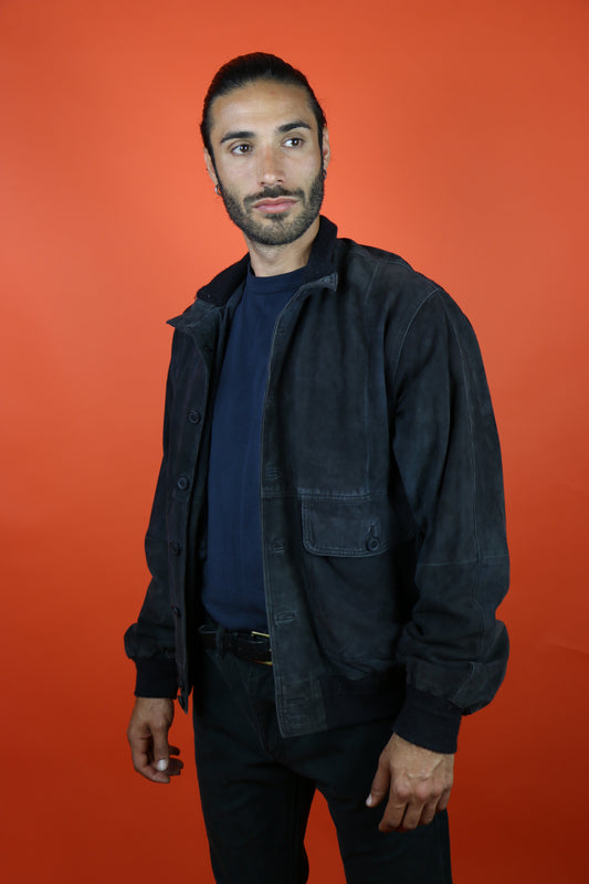 Suede Leather Jacket - vintage clothing clochard92.com