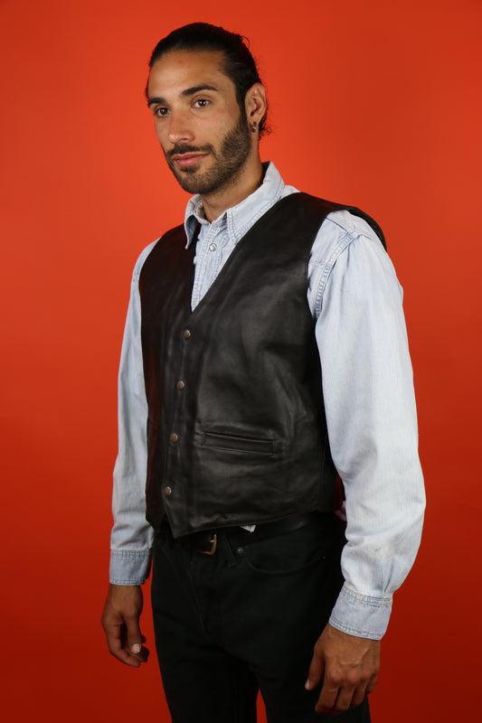 RIFLE Leather Vest - vintage clothing clochard92.com