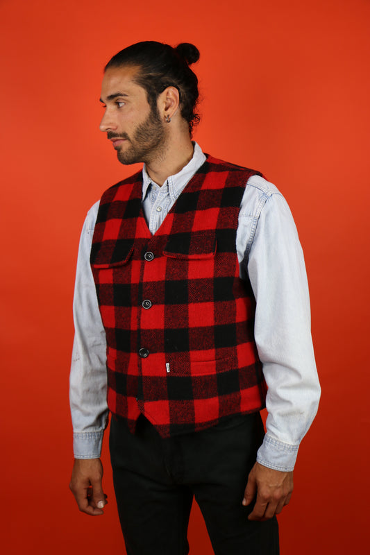Levi's 'White Tab' Flannel Vest - vintage clothing clochard92.com