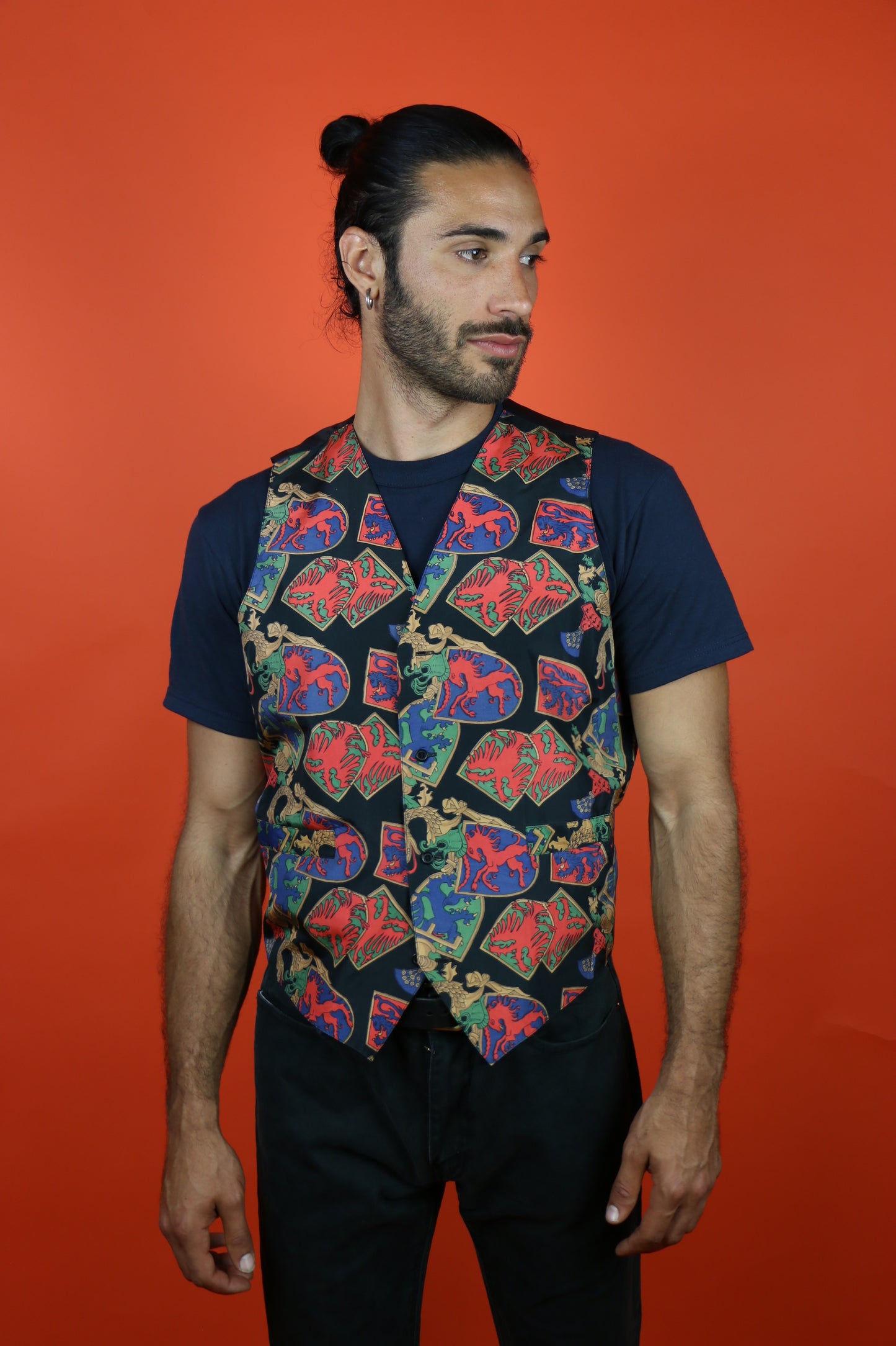 Abstract Vest in Dark Blue - vintage clothing clochard92.com