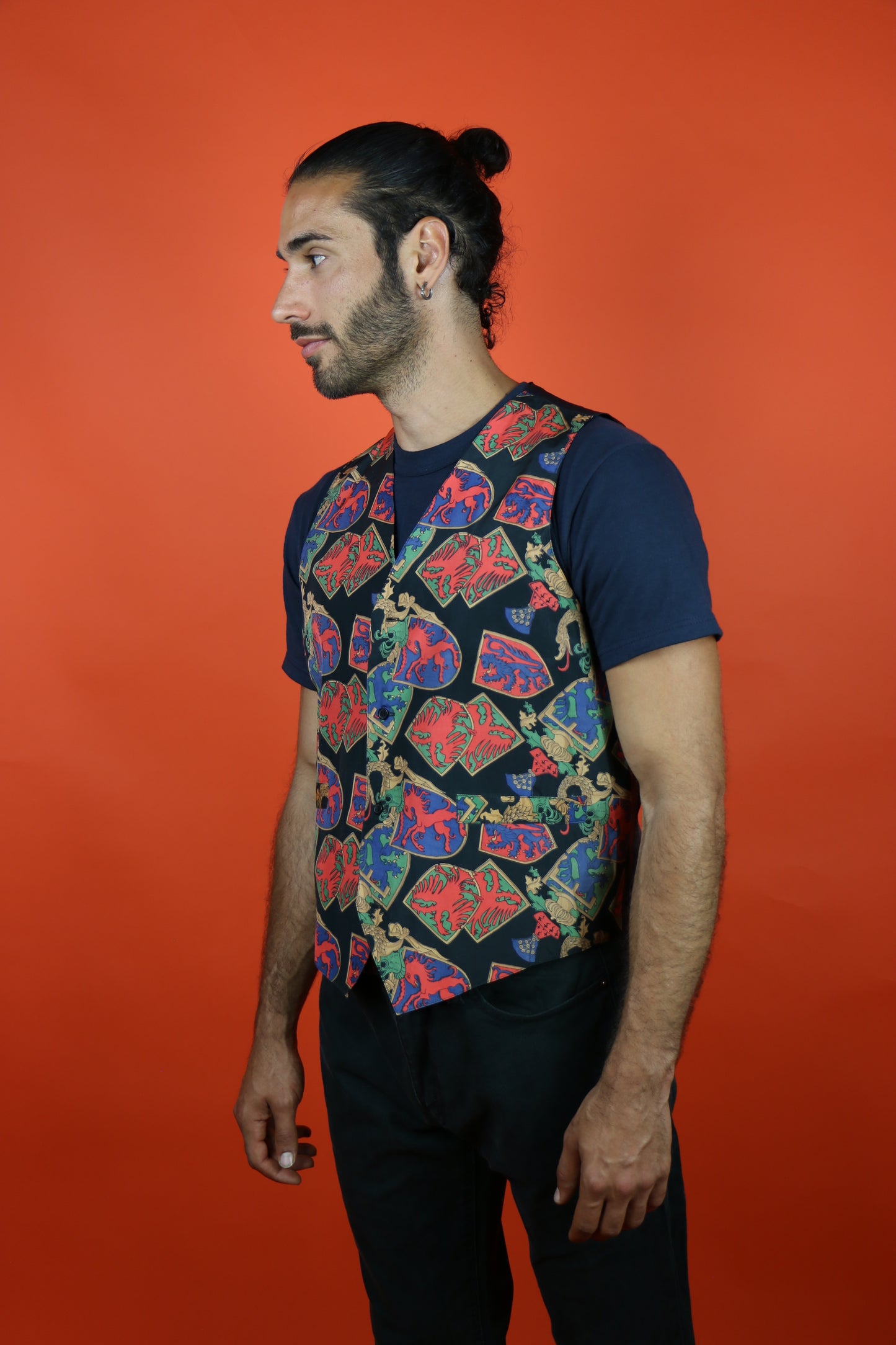 Abstract Vest in Dark Blue - vintage clothing clochard92.com