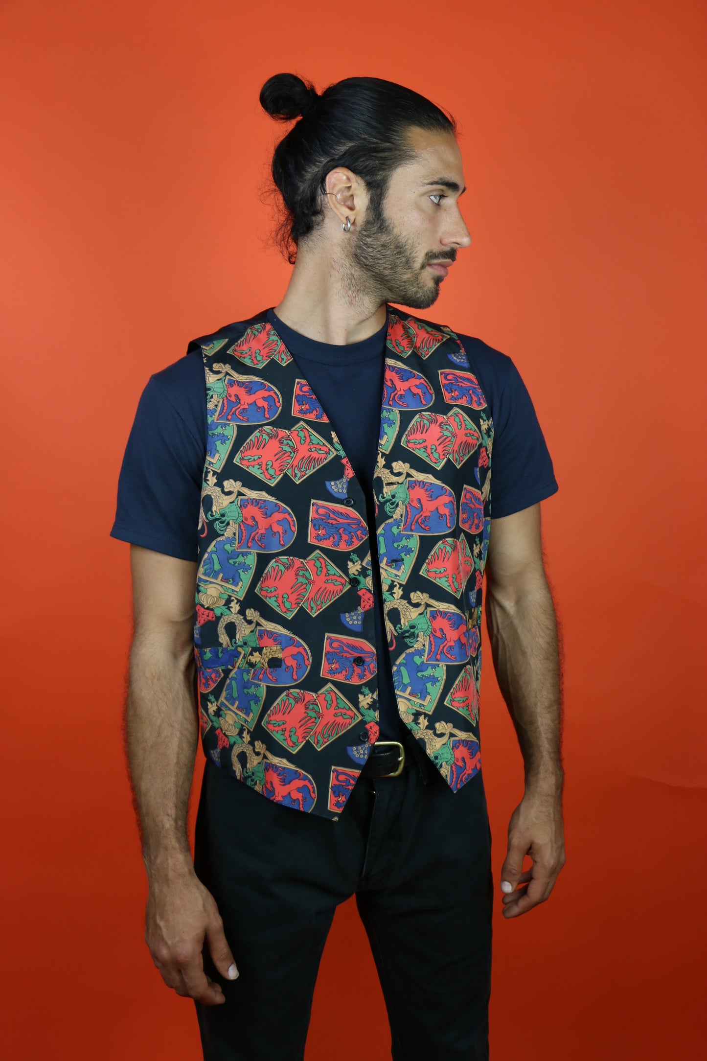 Abstract Vest in Dark Blue - vintage clothing clochard92.com