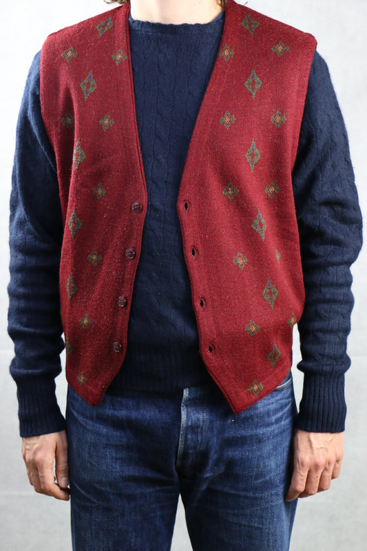 Burgundy Vest - vintage clothing clochard92.com