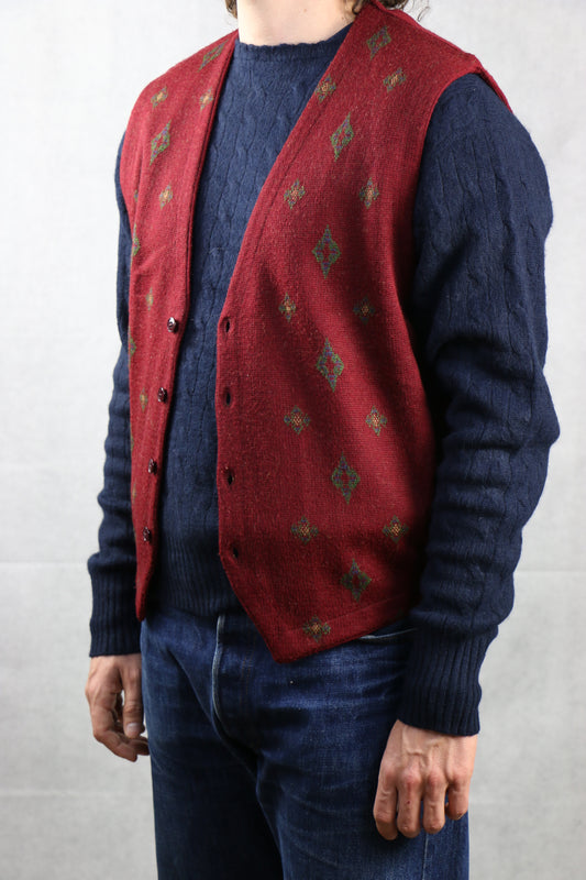 Burgundy Vest - vintage clothing clochard92.com