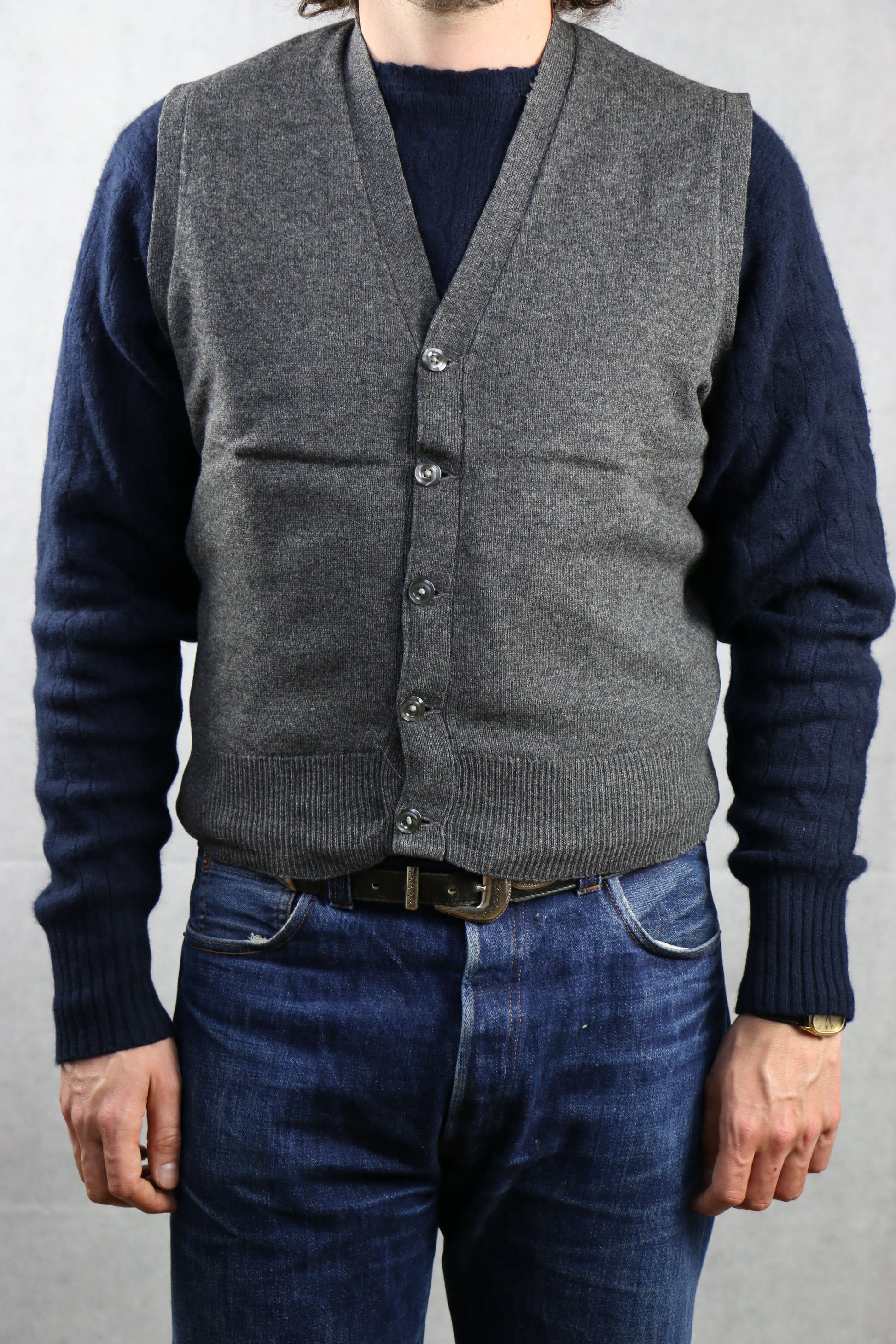 Alan Paine Grey Vest - vintage clothing clochard92.com