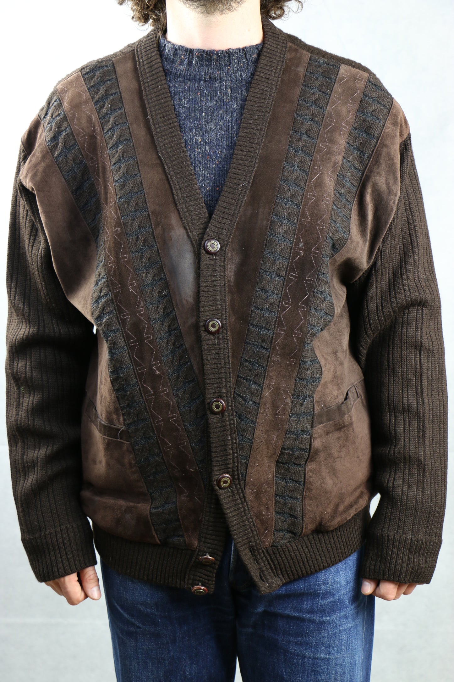 Leather & wool Cardigan - vintage clothing clochard92.com