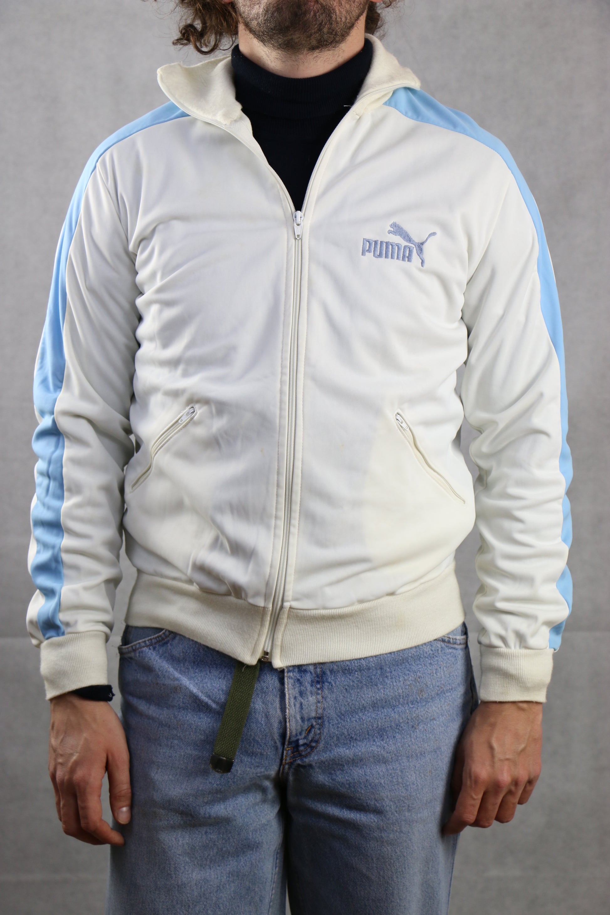 Puma White Track Jacket - vintage clothing clochard92.com