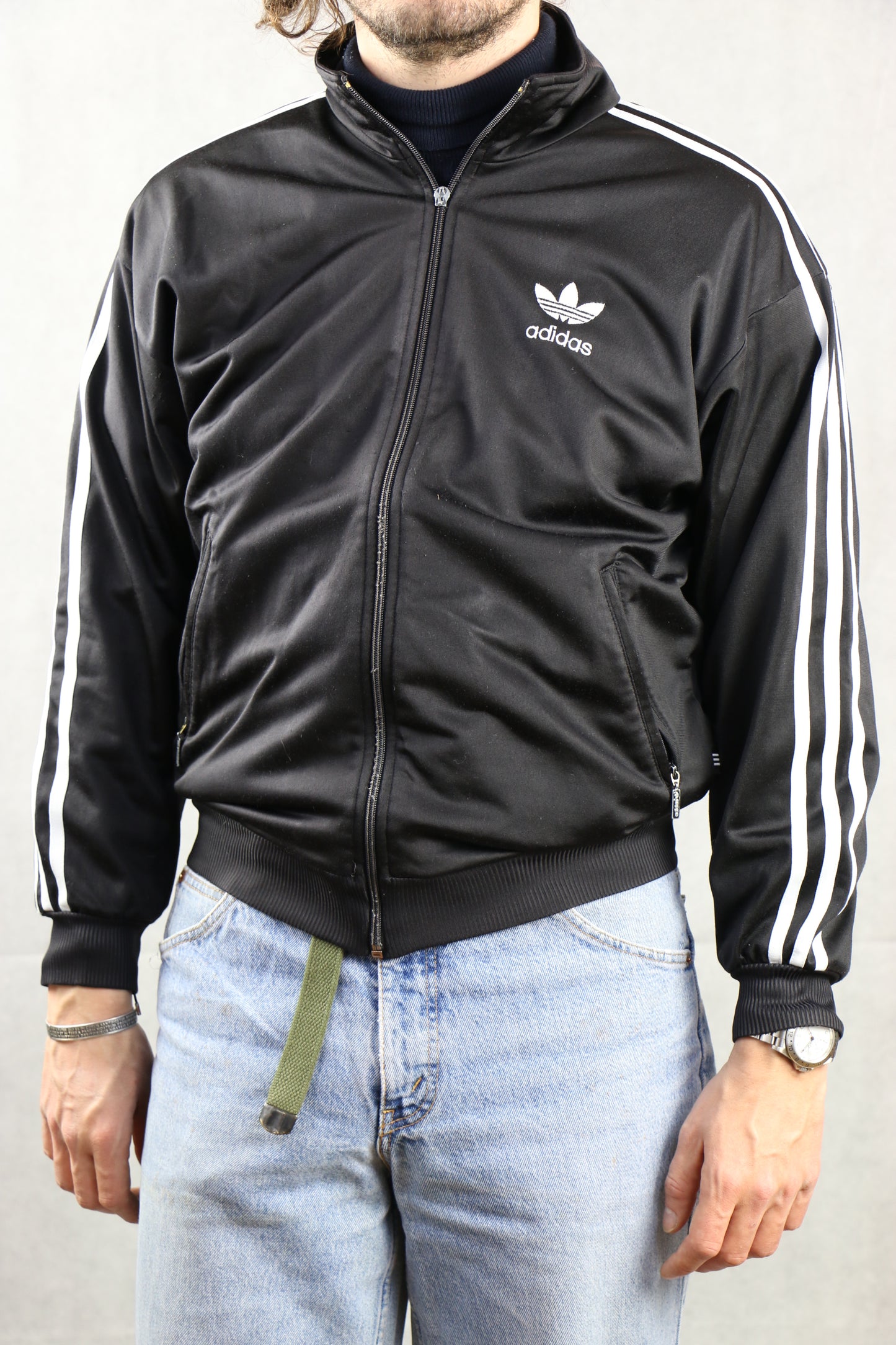 Adidas Black Track Jacket - vintage clothing clochard92.com