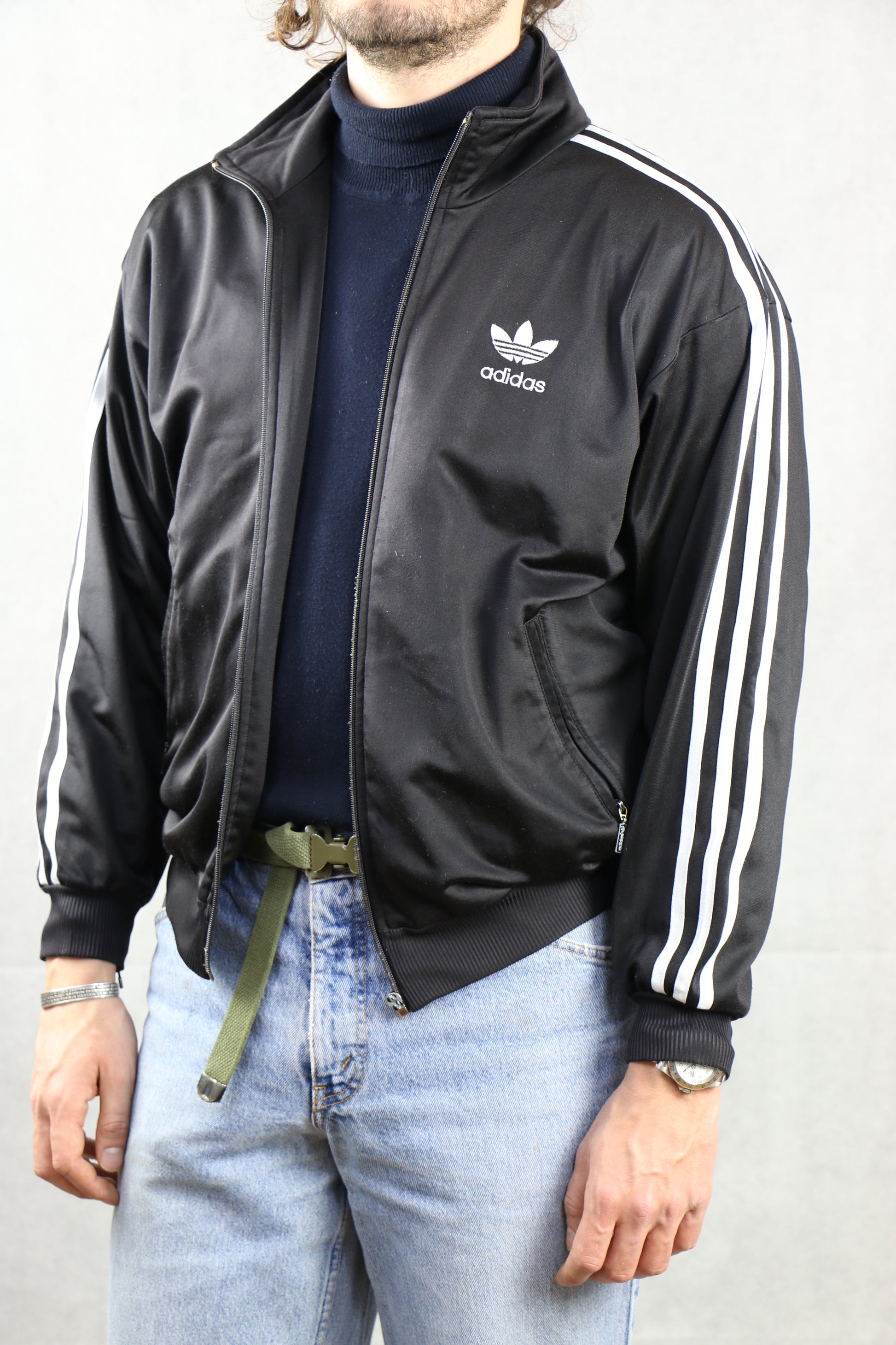Adidas Black Track Jacket - vintage clothing clochard92.com