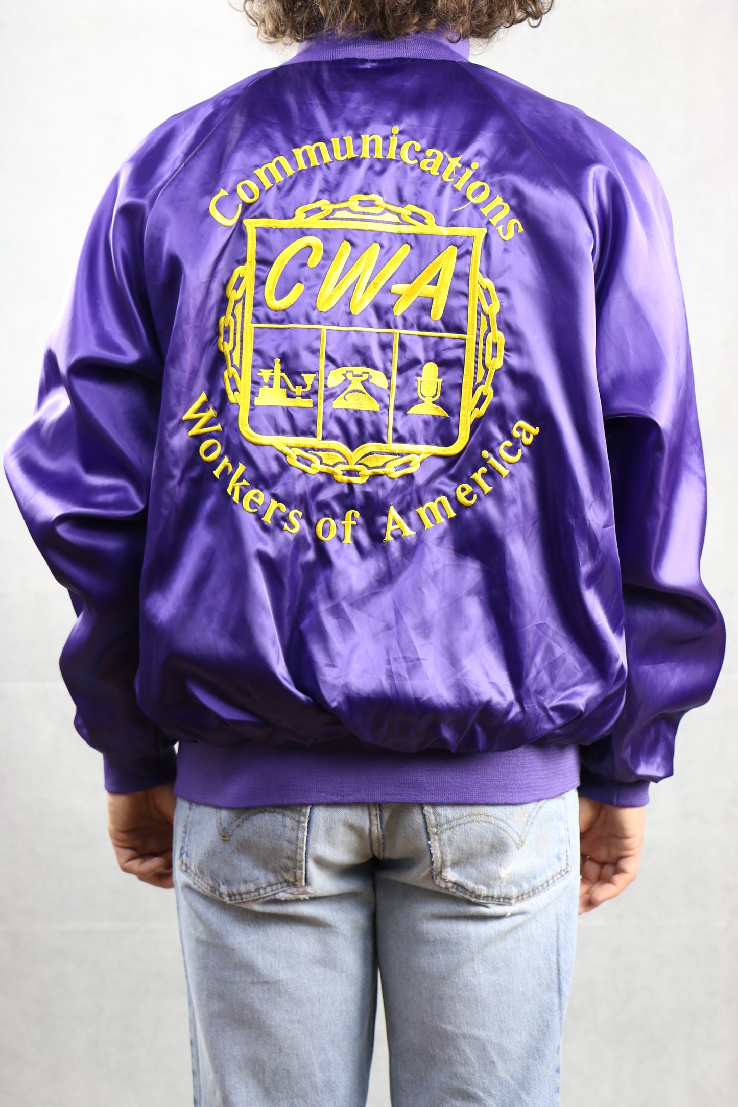 Satin Purple Bomber Jacket - vintage clothing clochard92.com