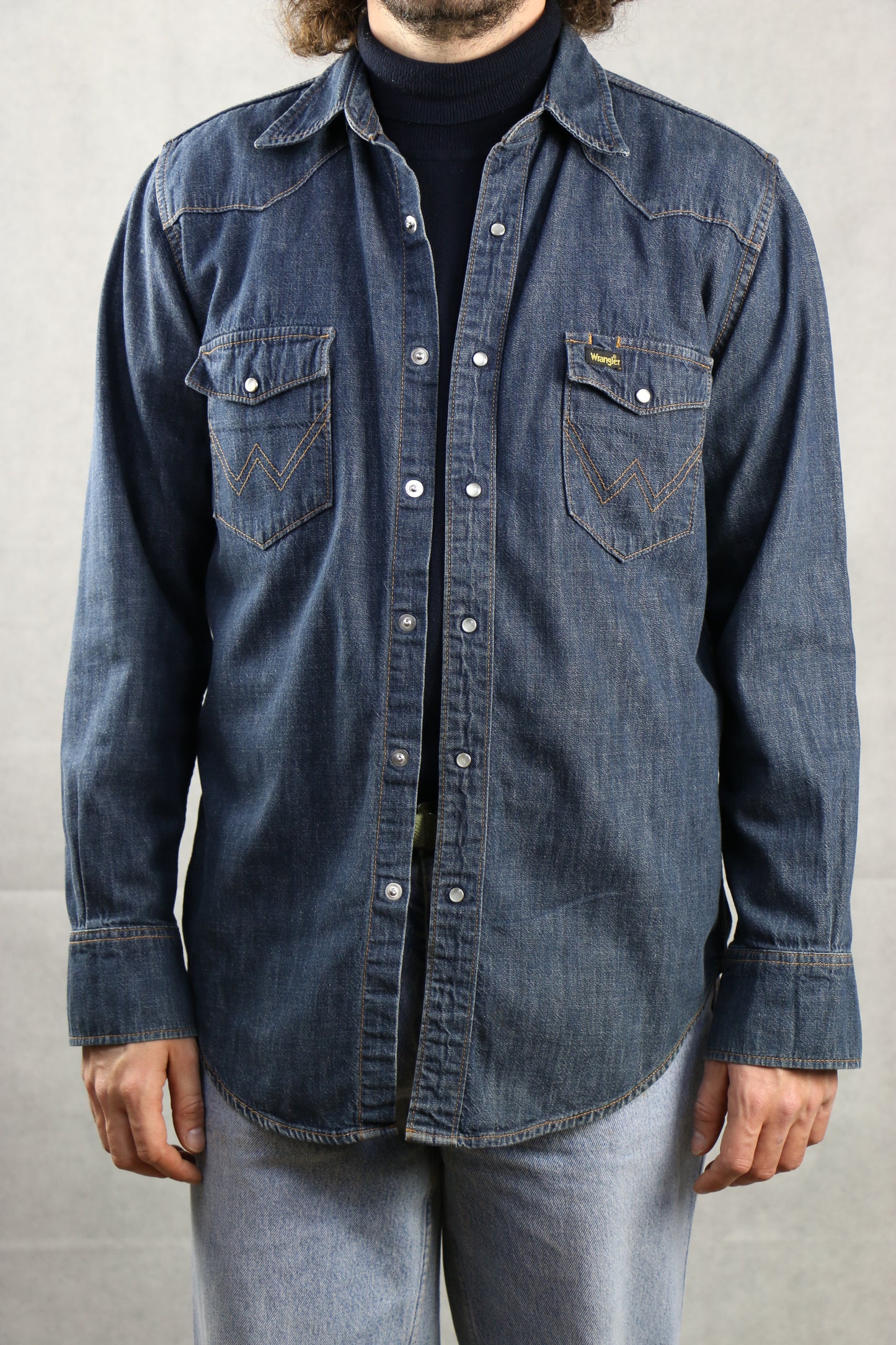 Wrangler Indigo Denim Shirt - vintage clothing clochard92.com