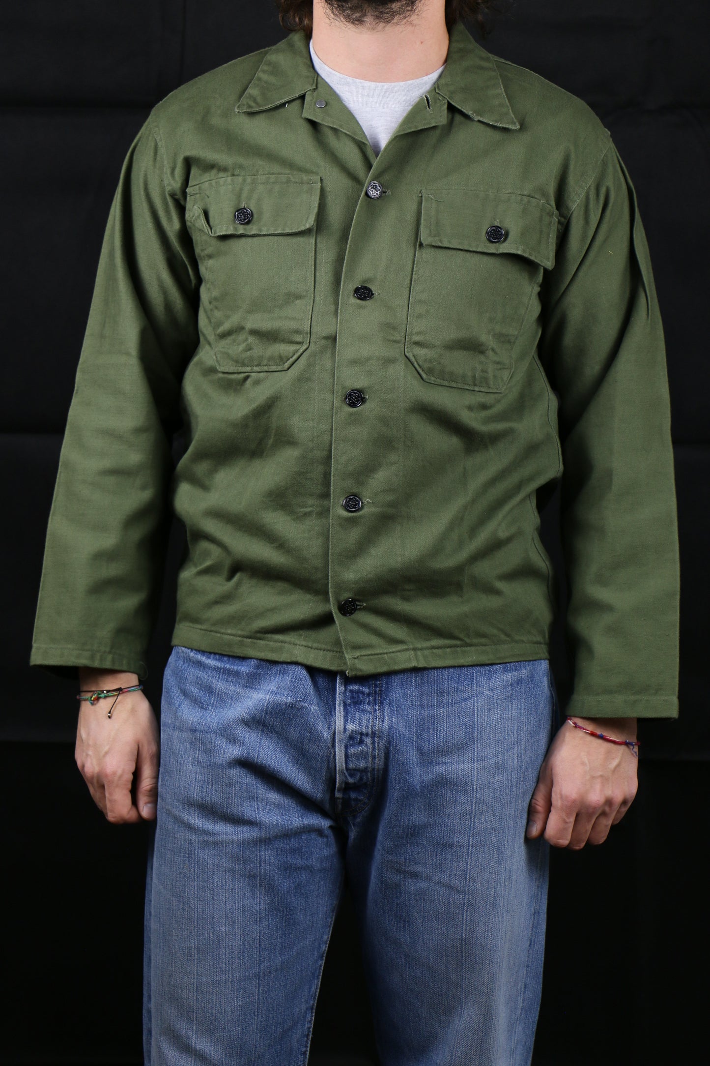 Olive Green utility shirt OG-107, clochard92.com