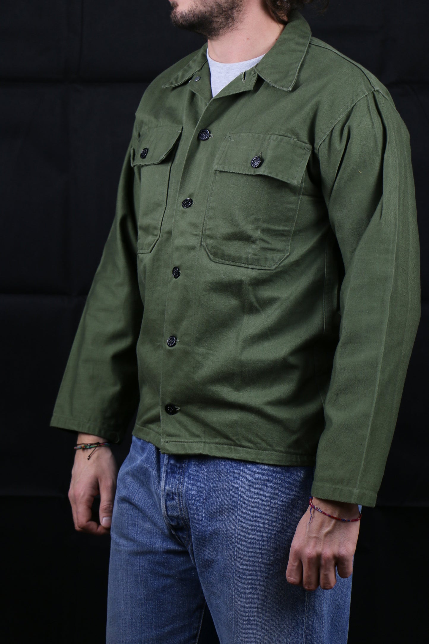 Olive Green utility shirt OG-107, clochard92.com