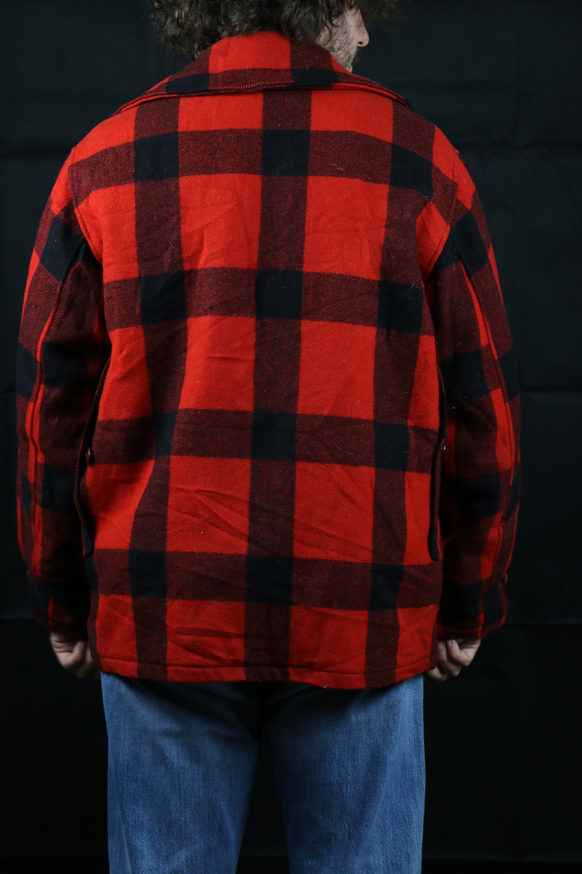 Woolrich Red and Black Plaid Jacket 50s, clochard92.com