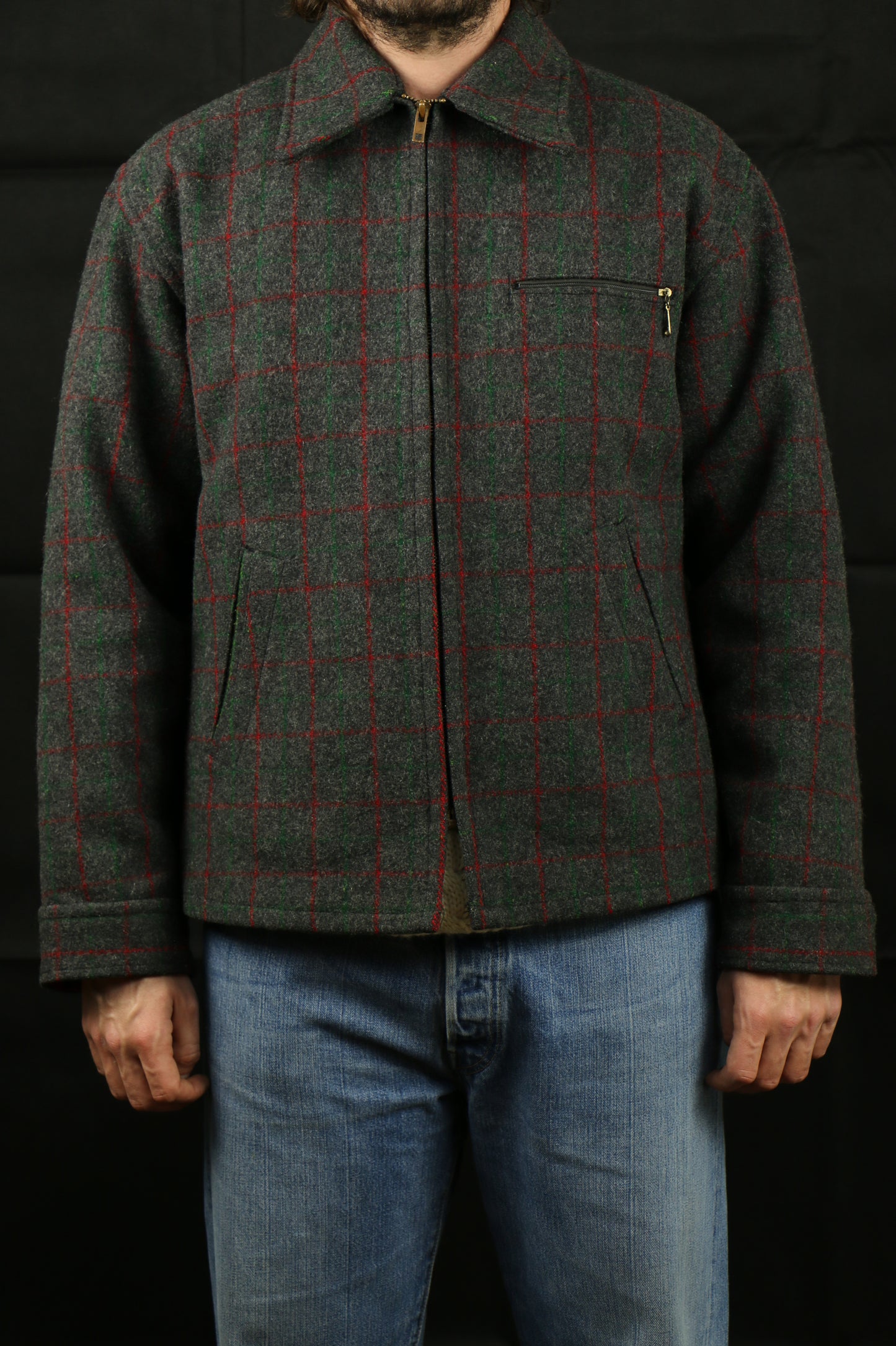 Johnson Wool Hunting Jacket 60s Talon Zip, clochard92.com