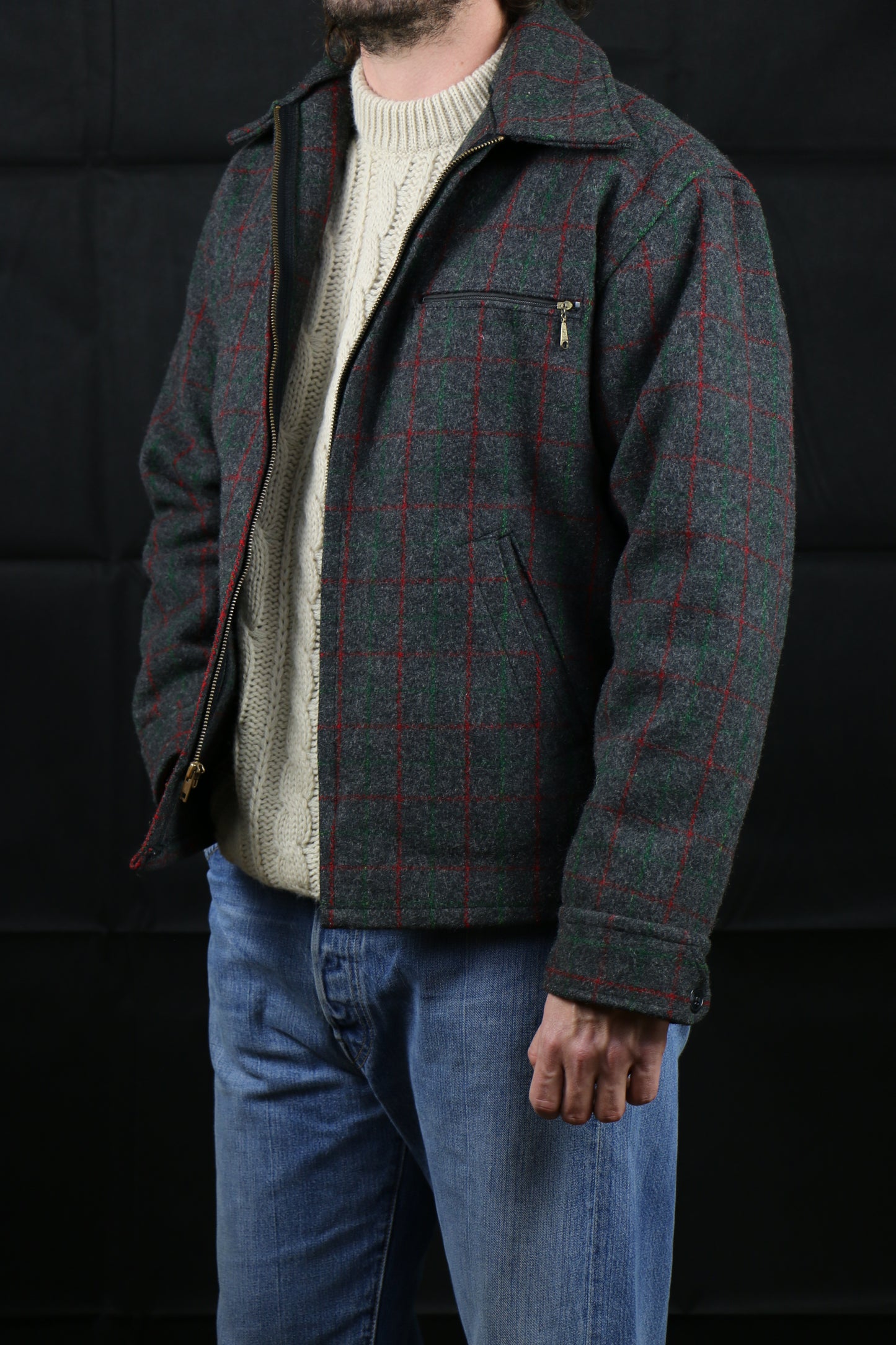 Johnson Wool Hunting Jacket 60s Talon Zip, clochard92.com