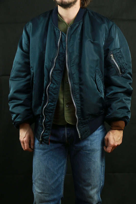 Alpha Bomber Jacket MA-1 Blue- vintage clothing clochard92.com