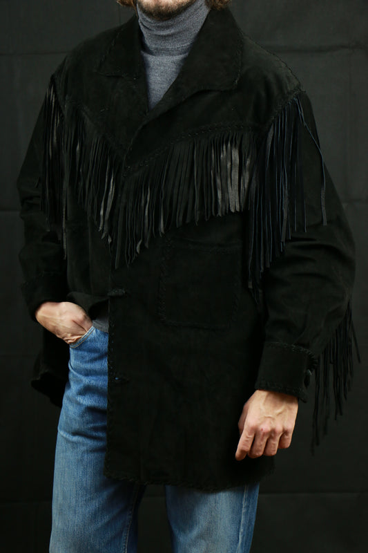 Black Western Jacket Suede Leather, clochard92.com