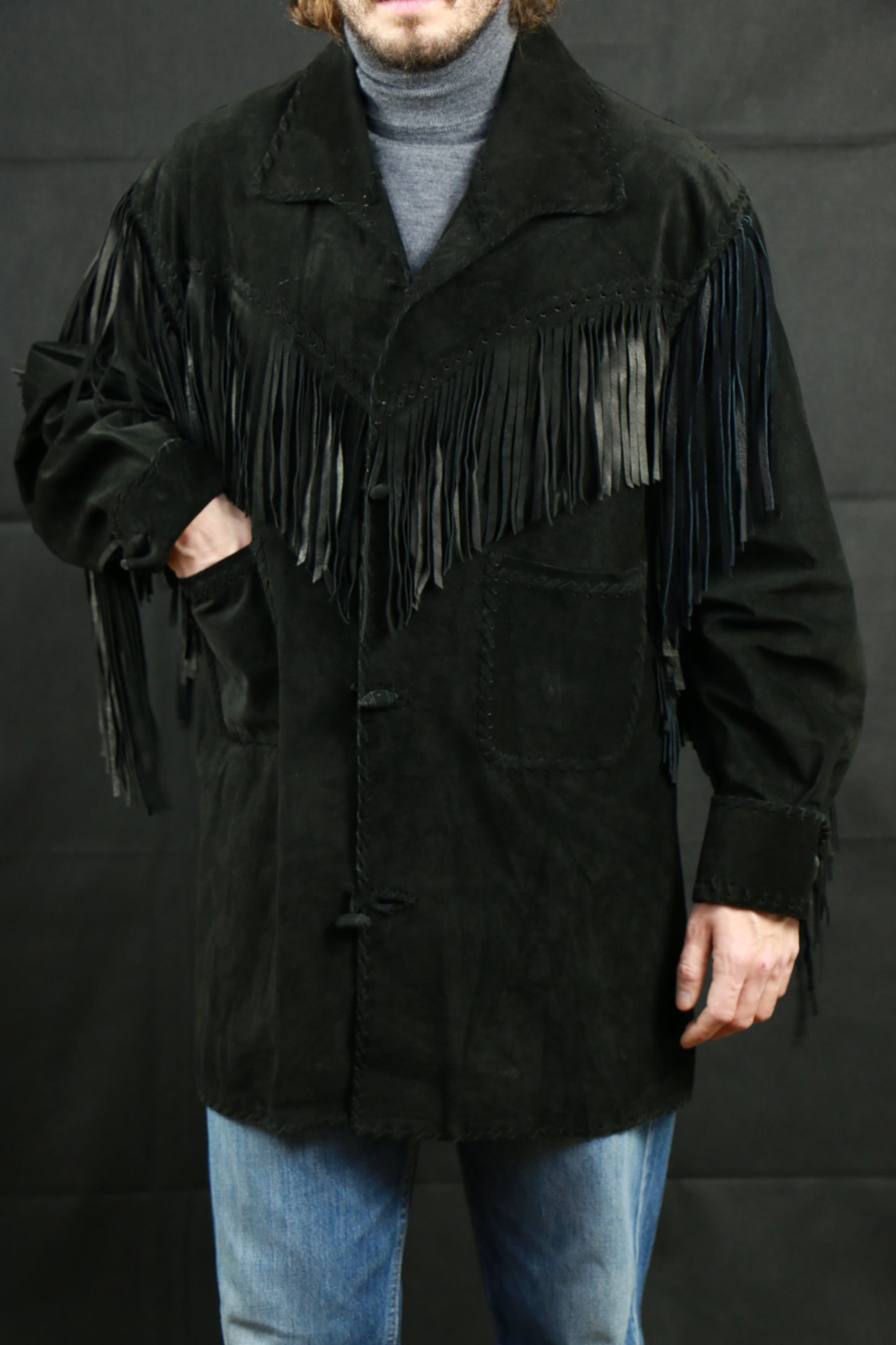 Black Western Jacket Suede Leather, clochard92.com